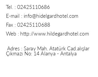 Hildegard Hotel iletiim bilgileri